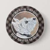 Westie Opzoeken Profiel B Ronde Button 7,6 Cm (Voorkant)