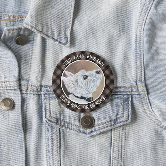 Westie Opzoeken Profiel B Ronde Button 7,6 Cm (In situ)