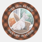 Westie Opzoeken Profiel B Ronde Sticker (Voorkant)