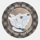 Westie Opzoeken Profiel B Ronde Sticker (Voorkant)