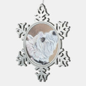 Westie Opzoeken Profiel B Tin Sneeuwvlok Ornament (Rechts)