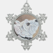 Westie Opzoeken Profiel B Tin Sneeuwvlok Ornament (Voorkant)
