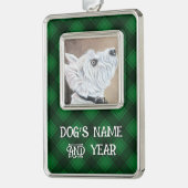 Westie Opzoeken Profiel B Verzilverd Omlijst Ornament (Links)