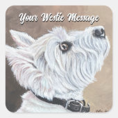 Westie Opzoeken Profiel B Vierkante Sticker (Voorkant)