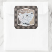 Westie Opzoeken Profiel B Vierkante Sticker (Tas)