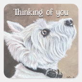 Westie Opzoeken Profiel B Vierkante Sticker (Voorkant)