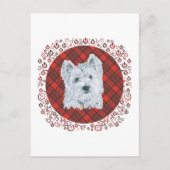 Westie over Tartan Briefkaart (Voorkant)