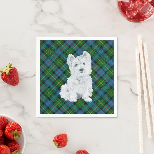 Westie over Tartan Servetten (Insitu)