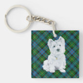 Westie over Tartan Sleutelhanger (Voorkant)