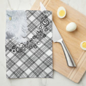 Westie over Tartan Theedoek (Quarter Fold)