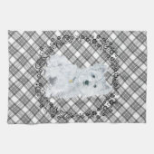 Westie over Tartan Theedoek (Horizontaal)