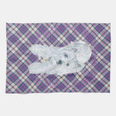 Westie over Tartan Theedoek (Horizontaal)