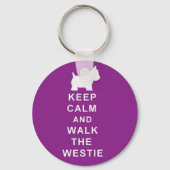 Westie paarse kerstcadeau sleutelhanger (Voorkant)