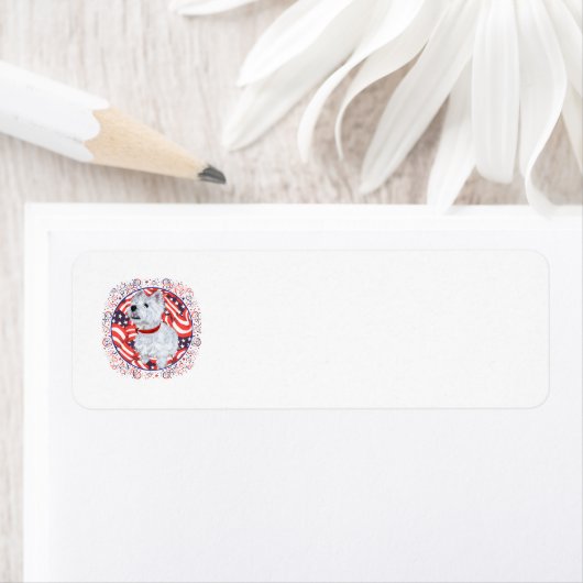 Westie Patriotic Return Address Label (Insitu)