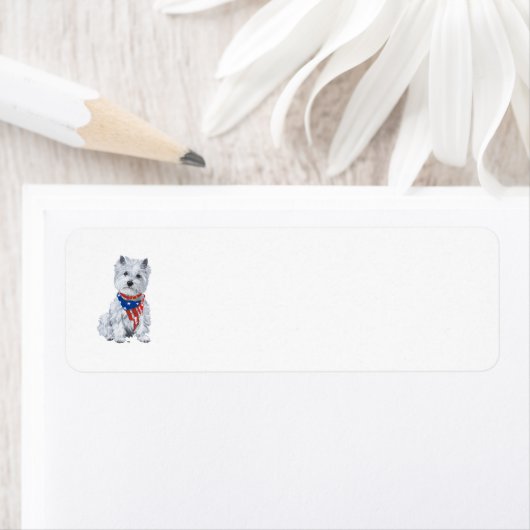 Westie Patriotic Return Address Label (Insitu)