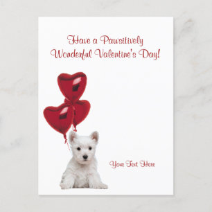 Westie Pawsitief Wonderlijke Valentijnsdag Wensen Feestdagenkaart