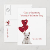 Westie Pawsitief Wonderlijke Valentijnsdag Wensen Feestdagenkaart (Voorkant / Achterkant)