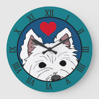 Westie pingelen met hart grote klok