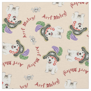 Westie Pirate Fabric Stof