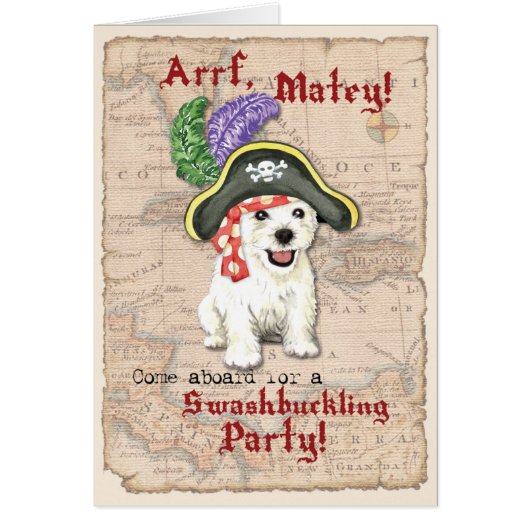Westie Pirate Invitation (Voorkant)