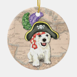 Westie Pirate Keramisch Ornament