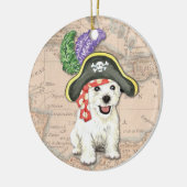 Westie Pirate Keramisch Ornament (Links)