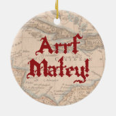 Westie Pirate Keramisch Ornament (Achterkant)