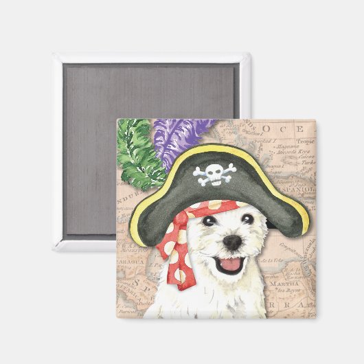 Westie Pirate Magneet (Voorkant / Achterkant)