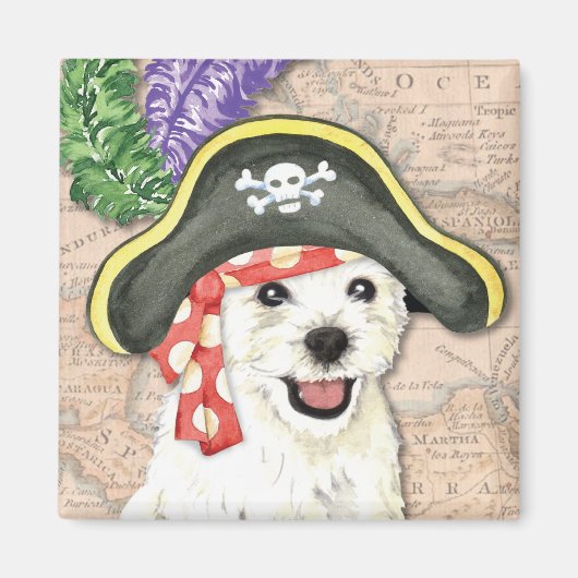 Westie Pirate Magneet (Voorkant)