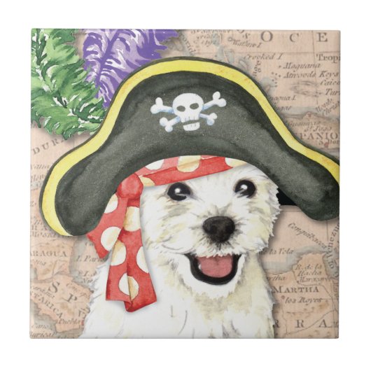 Westie Pirate Tegeltje (Voorkant)