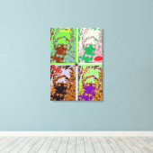 Westie Pop Kunst op Uitgerekt Canvas Afdruk (Insitu (Houten vloer))