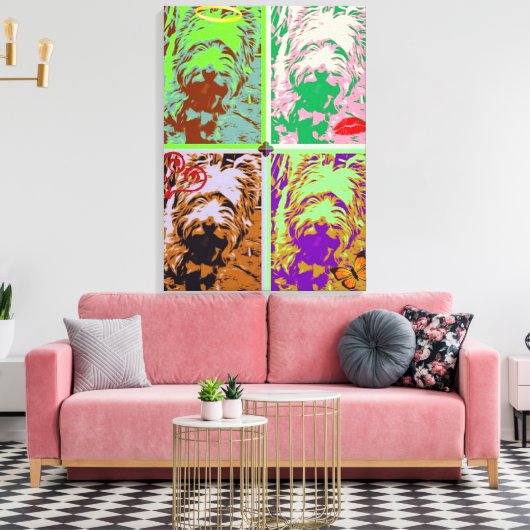 Westie Pop Kunst op Uitgerekt Canvas Afdruk (Insitu (Woonkamer))