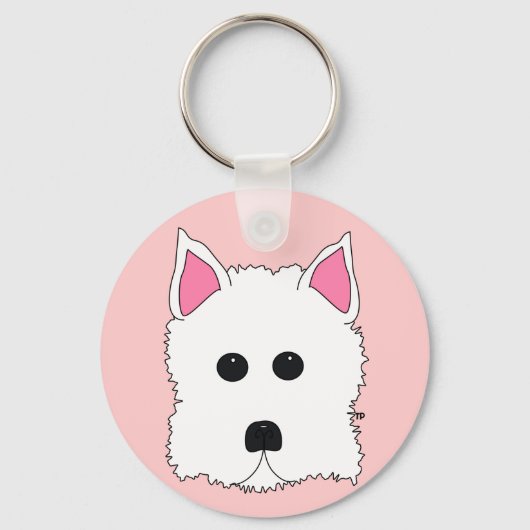 Westie Portrait Sleutelhanger (Voorkant)