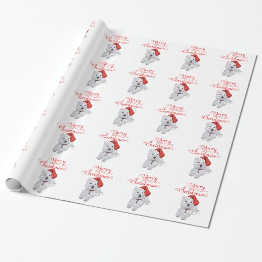 Westie Prettig Kerstfeest Cadeaupapier (Uitgerold)