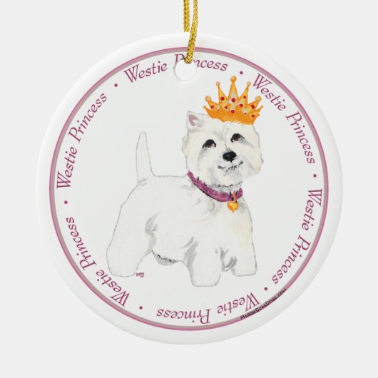 Westie Princess Ornament (Voorkant)