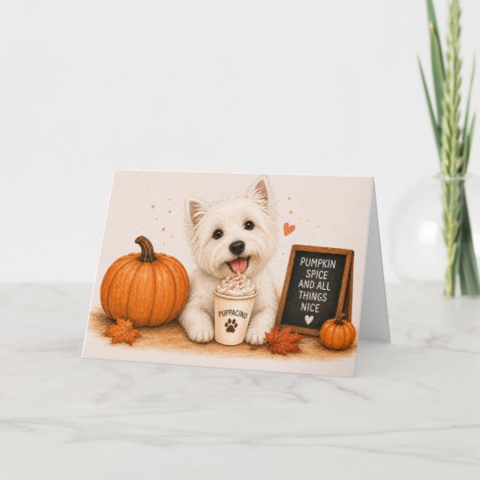 Westie Pumpkin Spice Kaart (Voorkant)