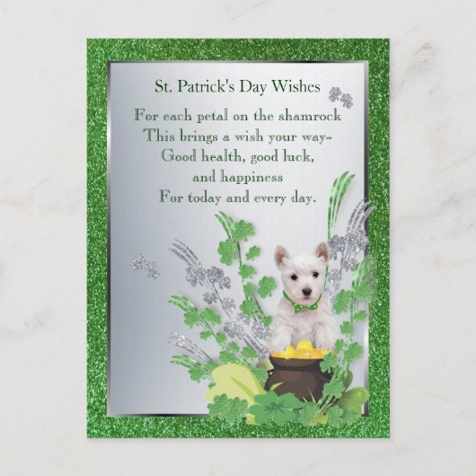 Westie Pup Nummer Een Gezondheid Geluk Wensen Briefkaart (Voorkant)