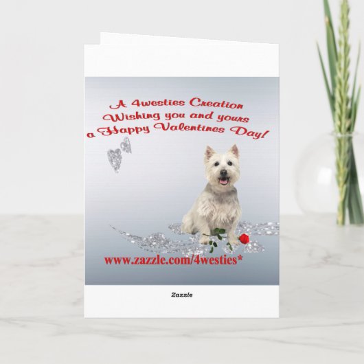 Westie Puppy Be My Valentine Greeting Third Versio Feestdagen Kaart (Achterkant)
