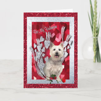 Westie Puppy Be My Valentine Greeting Third Versio Feestdagen Kaart