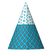 Westie Puppy Dogs Blue Aqua Birthday Party Petten Feesthoedjes (Achterkant)