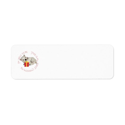 Westie Puppy Eerste Kerstmis Etiket (Voorkant)
