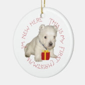 Westie Puppy Eerste Kerstmis Keramisch Ornament (Links)