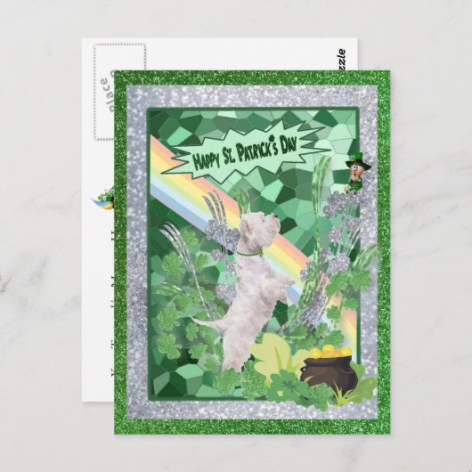 Westie Puppy Nummer twee Happy St Patricks Day Briefkaart (Voorkant / Achterkant)