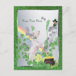 Westie Puppy nummer twee St. Pattys past het aan Briefkaart