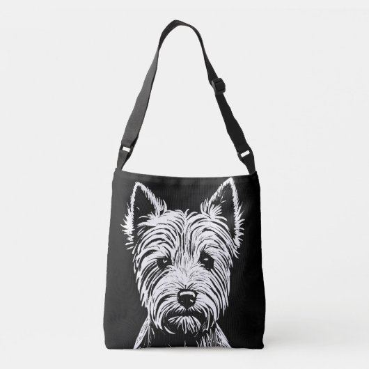 Westie Puppy Portret Crossbody Tas (Achterkant)
