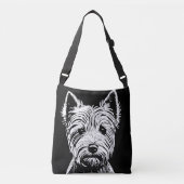 Westie Puppy Portret Crossbody Tas (Voorkant)