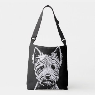 Westie Puppy Portret Crossbody Tas