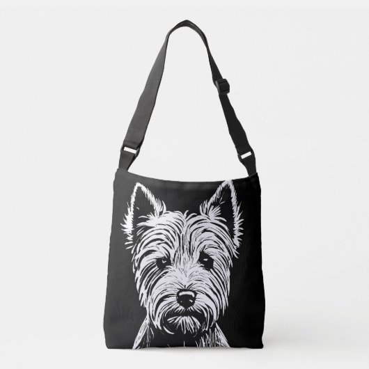 Westie Puppy Portret Crossbody Tas (Voorkant)