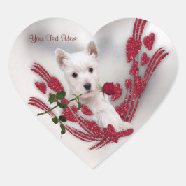 Westie Puppy  Valentijn Stickers