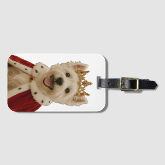 Westie Queen Bagagelabel (Voorkant (horizontaal))